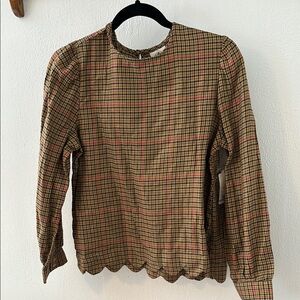 Plaid Women's Top - Brown and Red
